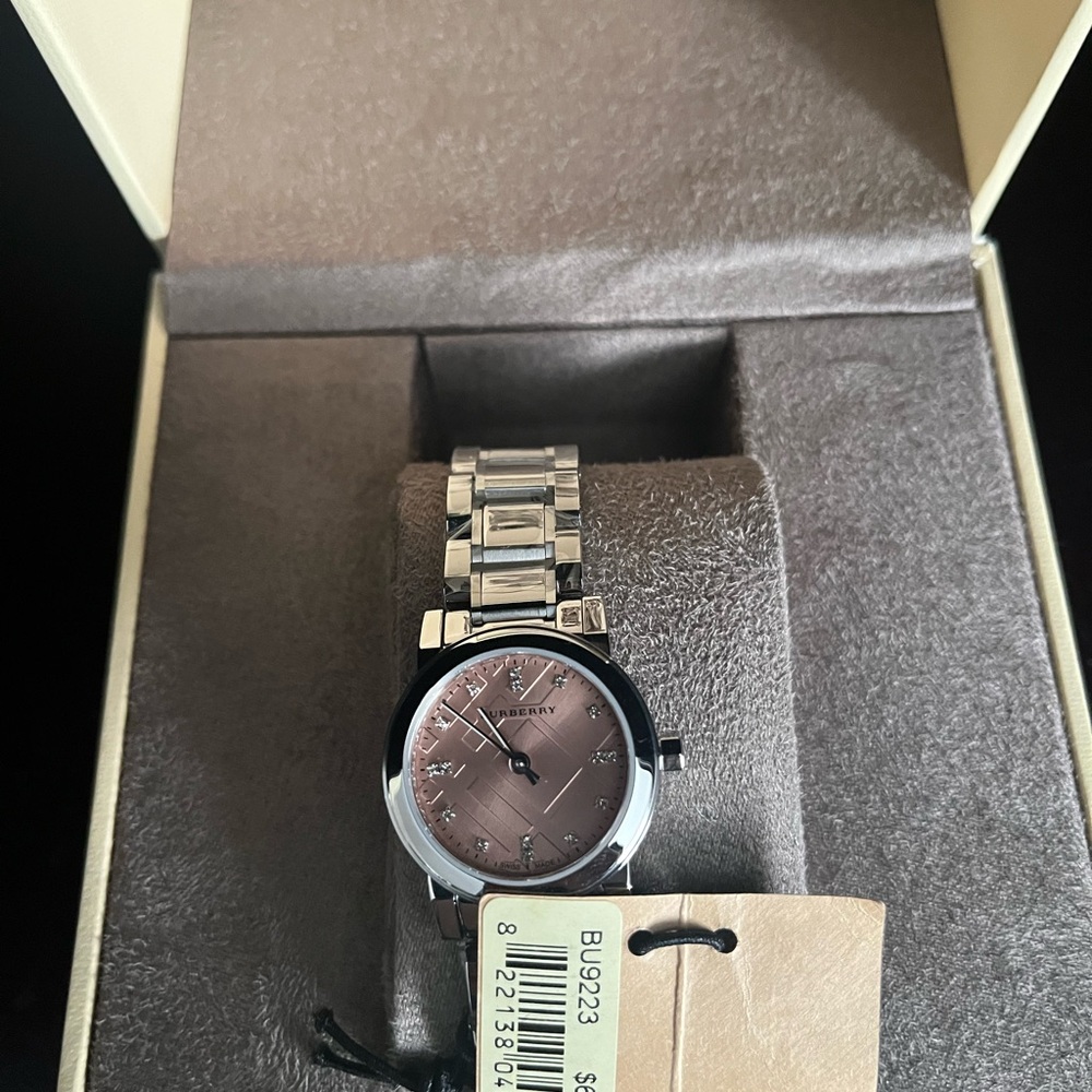 Burberry Silver Bracelet Watch with Brown Dial